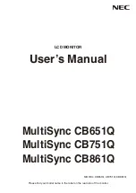 NEC MultiSync CB651Q User Manual preview