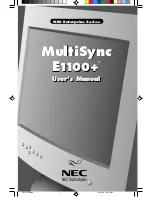 NEC MultiSync E1100 User Manual preview