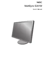 NEC MULTISYNC E201W User Manual preview