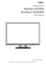 Preview for 1 page of NEC MultiSync E203W User Manual