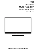 NEC MultiSync E221N User Manual preview