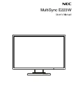 NEC MultiSync E223W User Manual предпросмотр