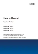 NEC MultiSync E224F User Manual preview