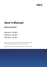 NEC MultiSync E224FL User Manual preview