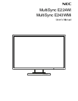 NEC MultiSync E224Wi User Manual preview