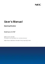 NEC MultiSync E273F User Manual preview