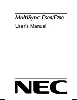 NEC MultiSync E500 User Manual preview