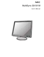 NEC MultiSync EA191M User Manual preview