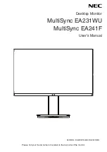 NEC MultiSync EA231WU User Manual preview
