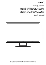 NEC MultiSync EA234WMi User Manual preview