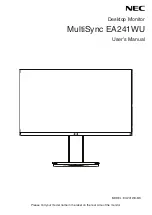 Предварительный просмотр 1 страницы NEC MultiSync EA241WU User Manual