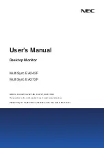 NEC MultiSync EA242F User Manual preview
