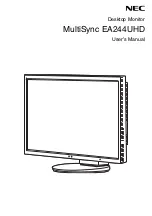 Preview for 1 page of NEC MultiSync EA244UHD-BK User Manual