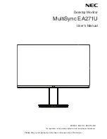 NEC MultiSync EA271U User Manual preview