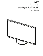 NEC MultiSync EA275UHD User Manual preview