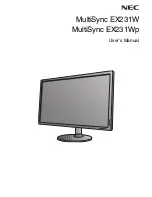 NEC MultiSync EX231W User Manual preview