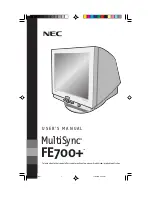 NEC MultiSync FE700+ User Manual preview