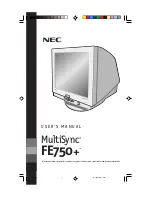 NEC MultiSync FE750 User Manual preview