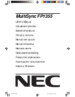 Preview for 1 page of NEC MultiSync FP1355  FP1355 FP1355 User Manual