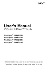 Preview for 1 page of NEC MultiSync InGlass Touch V Series User Manual