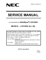 Preview for 1 page of NEC MultiSync LCD1525VA Service Manual