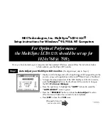 Предварительный просмотр 1 страницы NEC MultiSync LCD1525X Setup Instructions