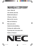 NEC MultiSync LCD1530V User Manual preview
