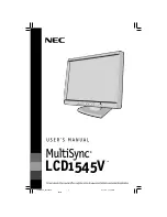 NEC MultiSync LCD1545V User Manual preview