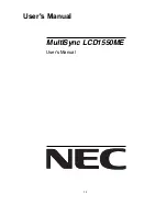 Preview for 4 page of NEC MultiSync LCD1550ME Service Manual