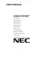 Preview for 5 page of NEC MultiSync LCD1550V-1-B Service Manual