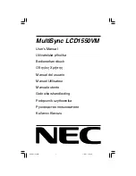 Предварительный просмотр 1 страницы NEC MultiSync LCD1550VM User Manual