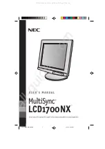 NEC MultiSync LCD1700NC Manual preview