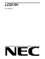 NEC MultiSync LCD1701 User Manual preview