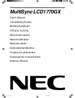 NEC MultiSync LCD1770GX User Manual preview