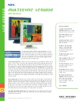 Preview for 1 page of NEC MultiSync LCD1800 Brochure & Specs
