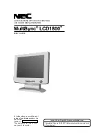Preview for 1 page of NEC MultiSync LCD1800 User Manual