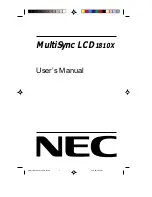 Preview for 1 page of NEC MultiSync LCD1810X User Manual