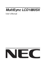 NEC MultiSync LCD1880SX-BK User Manual preview