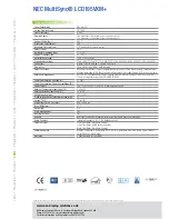 Предварительный просмотр 2 страницы NEC MultiSync LCD195VXM+ Technical Specifications