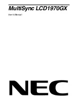 Preview for 1 page of NEC MultiSync LCD1970GX  LCD1970GX LCD1970GX User Manual