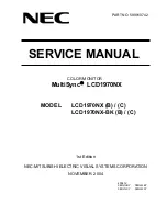 Preview for 1 page of NEC MultiSync LCD1970NX Service Manual