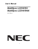 Preview for 4 page of NEC MultiSync LCD1970NX Service Manual