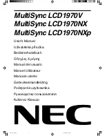 NEC MultiSync LCD1970NX User Manual preview