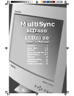 Preview for 1 page of NEC MultiSync LCD2000 User Manual