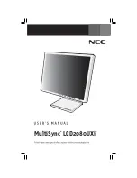 NEC MultiSync LCD2080UXi User Manual preview
