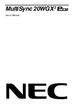 Preview for 1 page of NEC MultiSync LCD20WGX2 User Manual