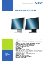 Preview for 1 page of NEC MultiSync LCD2180UX Technical Specifications