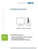 Предварительный просмотр 1 страницы NEC MultiSync LCD225WNX Technical Specifications