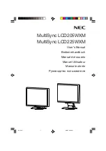 Preview for 1 page of NEC MultiSync LCD225WXM-BK User Manual