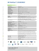 Preview for 2 page of NEC MultiSync LCD2690WUXi Technical Specifications
